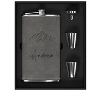 Set regalo personalizzato da uomo, 355 ml, in acciaio inox 304, fiaschetta personalizzata per whisky e alcol, grande fiaschetta con incisione "Mountain" per caccia, viaggi, escursionismo, arrampicata