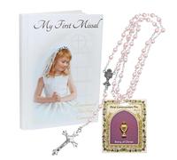 Set Regalo Prima Comunione Libro Missale, Rosario E Spilla - Ragazza