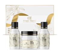 Set regalo profumato alla vaniglia Botanic Hearth da 3: scrub corpo da 5,4 fl oz, bagnoschiuma idratante da 3,4 fl oz e lozione corpo nutriente d
