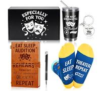 Set regalo teatrale da 5 pezzi, bicchieri, quaderno, penna, calzini | Attore musicale Broadway, amanti del teatro, studenti di teatro, artisti, registi, regali di compleanno di laurea