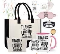 Set regalo unico da donna, 9 pezzi, con borsa tote, tazza, set regalo di compleanno per donne che pensano a te (mamma)