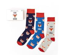 Set regalo unisex per sake di volpe | regalo | 3 paia | calzini ricchi di cotone | calzini premium | novità | regali, Multicolore, Taglia unica