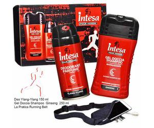 Set Regalo Uomo MALIZIA Deodorante + Shampoo Doccia Running Belt Porta Cellulare