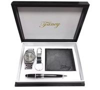 Set Regalo Uomo Orologio Portafoglio Portachiavi Cofanetto Elegante lac