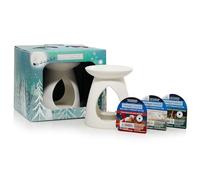 Set regalo Yankee Candle, 3 coriandoli profumati, 1 bruciatore di coriandoli e 1 tea light non profumato, Collezione Bright Lights