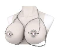 Set regolabile di morsetti per capezzoli e pettorina - 2-in-1 clip intime e accessori bondage per donne, pettorina BDSM, accessori per adulti e coppie (Stile B)