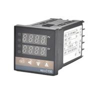 Set regolatore di temperatura PID digitale REX-C100, termocoppia K/J, sonda da 1 m con vite M6, relè SSR 40DA dissipatore calore pezzo(REX-C100 J SSR)