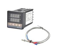 Set regolatore di temperatura PID digitale REX-C100, termocoppia K/J, sonda da 1 m con vite M6, relè SSR 40DA dissipatore calore pezzo(Set 1 K)