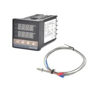 Set regolatore di temperatura PID digitale REX-C100, termocoppia K/J, sonda da 1 m con vite M6, relè SSR 40DA dissipatore calore pezzo(Set 1 J)
