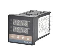 Set regolatore di temperatura PID digitale REX-C100, termocoppia K/J, sonda da 1 m con vite M6, relè SSR 40DA dissipatore calore pezzo(REX-C100 K relay)