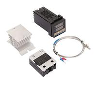 Set regolatore di temperatura PID Termocoppia tipo K Relè dissipatore di calore Supporto termostato Controllo intelligente ad alta efficienza per energia elettrica agricola (25A)