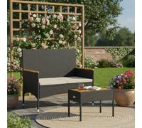 Set Relax da Giardino in Polyrattan con Tavolino in Acacia - (365439)
