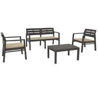 SET RESINA SALOTTO SALOTTINO ARREDO GIARDINO JAVA ANTRACITE