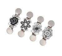 Set retrò da 4 pezzi con spilla a spillo for petto, con clip a becco d'anatra, for scialle, sciarpa, cardigan, maglione, fibbia a spillo for petto stretto, for donna