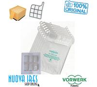 SET RICAMBI ORIGINALI VORWERK FOLLETTO VK135 VK136 : SACCHETTI PROFUMI 2 FILTRI