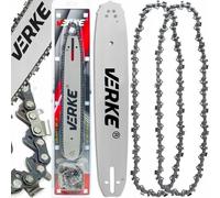 Set Ricambio Barra Lama Per Motosega a Scoppio 2 Catene Taglio da 38cm 35cm 25cm