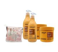 SET RICCI ENERGICI, Con Estratti Di Alghe Marine e Curl Memory Tecnology. Per Capelli Ricci e Ondulati Idratante: Shampoo 500ml + Maschera 500ml + Kit Bottiglie Da Viaggio (2xSH+2xMascher 1xKit)