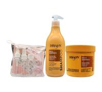 SET RICCI ENERGICI, Con Estratti Di Alghe Marine e Curl Memory Tecnology. Per Capelli Ricci e Ondulati Idratante: Shampoo 500ml + Maschera 500ml + Kit Bottiglie Da Viaggio (1xSH+1xMascher 1xKit)