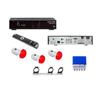 Set ricevitore TS7000 doppio sintonizzatore + regolatore DISEQC 4/1 + 3 LNB + supporto X 3 LNB