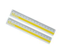 Set righelli in metallo leggero da 15 cm, design antiscivolo con chiara per studenti, righello in alluminio con trasparente per ingegneri per tecnico e uso quotidiano