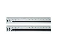 Set righelli in metallo leggero da 15 cm, design antiscivolo con chiara per studenti, righello in alluminio con trasparente per ingegneri per tecnico e uso quotidiano