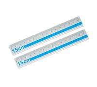 Set righelli in metallo leggero da 15 cm, design antiscivolo con chiara per studenti, righello in alluminio con trasparente per ingegneri per tecnico e uso quotidiano