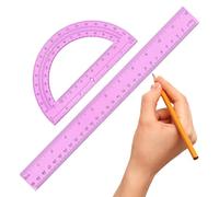 Set Righello E Goniometro - Kit Geometria Righello Goniometro, Forniture Di Cancelleria Per L'insegnamento Della Matematica | Strumenti Di Misurazione Della Geometria Scolastica Per Aule, Case, Studen