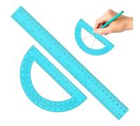 Set righello e goniometro per aula - Kit matematica geometria - Forniture di cancelleria per misurazioni trasparenti per studenti, insegnanti, scuola a casa, ufficio, ingegneri e architetti per uso di