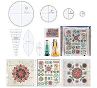 Set Righello Trapuntato Girasole Cucito Alta Qualit 10x22cm/5x11,5cm Foglia