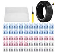 Set Ripara Gomme 100pz Inserti in Acciaio e Gomma per Pneumatici Tubeless - Kit FOR per professionale Strisce Cordino Tappo Fori Auto per camion per trattore Misure Multiple