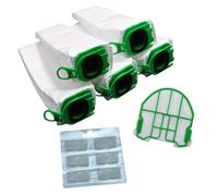 Set risparmio di 5 sacchetti per aspirapolvere, 1 filtro di protezione del motore e blocchi profumati adatti per Vorwerk Folletto VB 100 VB100 FP 100 FP100 Premuim