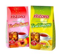 SET Ristora Tè al Limone istantaneo 1 kg CON Ristora Preparato Istantaneo per Tè alla Pesca, 1kg