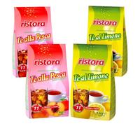 SET Ristora Tè al Limone istantaneo 2 kg CON Ristora Preparato Istantaneo per Tè alla Pesca, 2kg