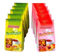 SET Ristora Tè al Limone istantaneo 5 kg CON Ristora Preparato Istantaneo per Tè alla Pesca, 5kg