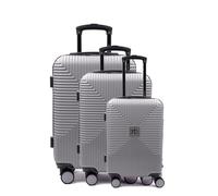 set ROCCOBAROCCO adventure set 3 trolley 4 ruote 77-67-55 cm SILVER GRA scelta