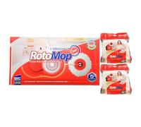 SET: RotoMop Kit Secchio Con Centrifuga a Pedale, Incluso Mop Con Frange In Microfibra 100% + 2 Ricambi Inclusi