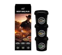 Set Rub BBQ Beef per Manzo Bembo - 3 Miscele Premium (Best Beef 61, Cowboy 87, Buffalo 54) - Spezie per Steak, Hamburger e Griglia - Vasetti Anti Luce e Anti Ossidazione