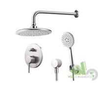 SET RUBINETTERIA DOCCIA COMPLETO MISCELATORE DEVIATORE SOFFIONE DOCCETTA CROMO