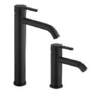 Set Rubinetti Jacuzzi per lavabo alto e bidet senza scarico serie Sunset YO nero opaco