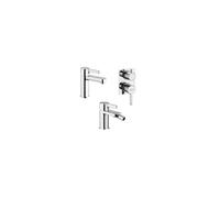 Set Rubinetti Jacuzzi per lavabo e bidet senza scarico e doccia incasso con deviatore serie Fiamma cromato