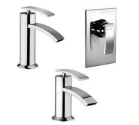 Set Rubinetti Jacuzzi per lavabo e bidet senza scarico e doccia incasso serie Ray cromato