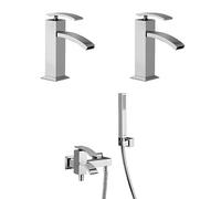 Set Rubinetti Jacuzzi per lavabo e bidet senza scarico e vasca serie Glint cromato