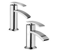 Set Rubinetti Jacuzzi per lavabo e bidet senza scarico serie Ray cromato