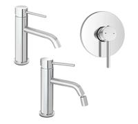 Set rubinetti lavabo bidet e doccia in acciaio inox con scarico Nuego