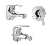 Set rubinetti lavabo bidet e doccia incasso con scarico automatico Kant