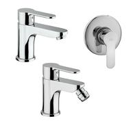 Set rubinetti lavabo bidet e doccia Paffoni Blu in ottone cromato