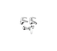 Set Rubinetti Piralla per lavabo e bidet con scarico automatico e doccia esterno serie Ofelia cromato