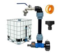 Set Rubinetto Cisterna 1000 Litri A Collo D'oca,2 In 1 Raccordo Cisterna 1000l Con Raccordo 3/4,Adattatore Rubinetto Da Serbatoio Acqua Piovana,Tappo Per Serbatoio Acqua 1000 Litri
