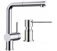 Set rubinetto da cucina Blanco Linus-S 512402, dispenser di liquidi Blanco Lato 525808