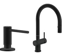 Set rubinetto da cucina Franke Active Neo 115.0653.404, dispenser di liquidi Franke Active SM 119.0547.906